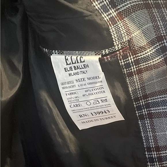 Elie Balleh Men’s Blazer Size Large (42-44) - Picture 11 of 11